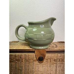 Longaberger Pottery Woven Traditions Ceramic Creamer Sage Green 4"